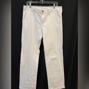 Banana Republic White Chinos Straight Leg Cotton Twill